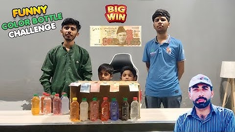 Match the color of the water bottles.Match color bottle challenge game.Meher Mudassar Maghu.