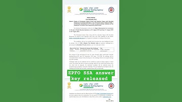 EPFO SSA answer key released 2023 #epfo #answerkey #latestupdate #studyadda #new #shortvideo