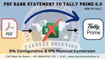Import PDF Bank Statement To Tally Prime 6.0