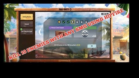 Call Of Duty Mobile Kill 10 Enemies with Any SMG Using Hipfire Seasonal Event Completed 💯