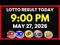 Lotto Result Today 9PM Draw May 27, 2026 | 2D, 3D Swertres, 4D, 6/45, 6/55, PCSO #lottoresult