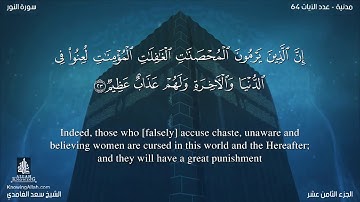 سورة النور مترجمه بالانجليزية بصوت القارئ سعد الغامدي Surah An-Nur Translated To English