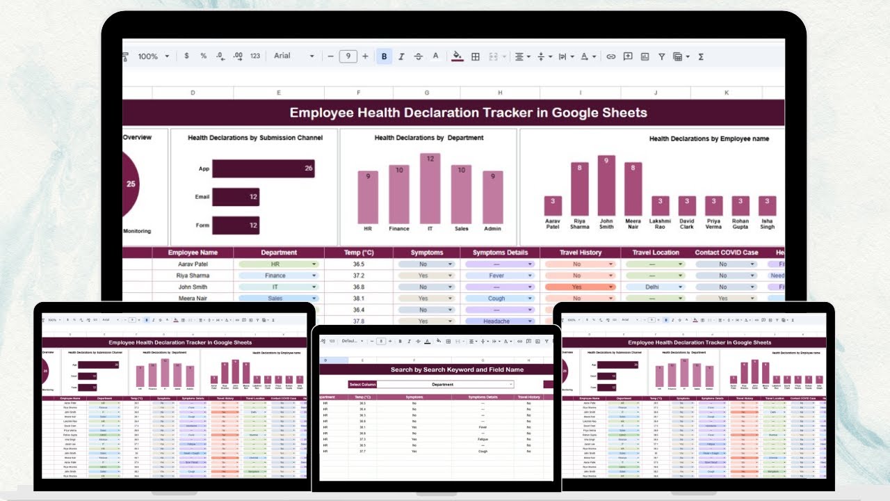 Employee Health Declaration Tracker in Google Sheets