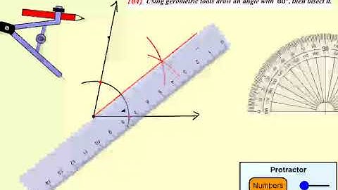 Draw an angle 80 degree and bisect it using compass