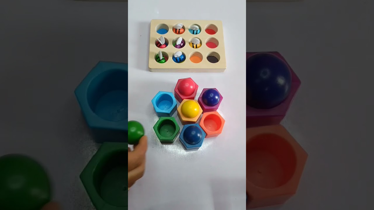 Satisfying Colorful bees Sorting Reverse ASMR 