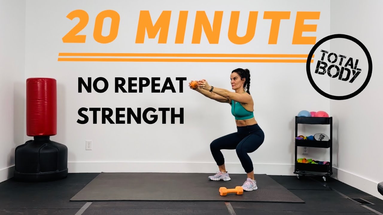 20 MINUTE TOTAL BODY SHRED NO REPEAT STRENGTH WORKOUT with WEIGHTS / DC ...