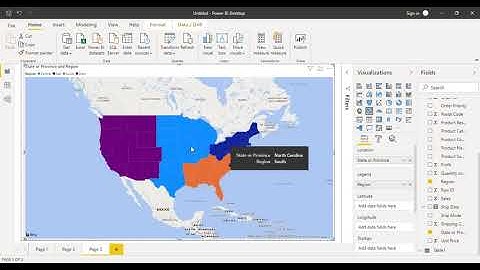 Power BI Tutorial for Beginners 7 - Filled Map in Power BI