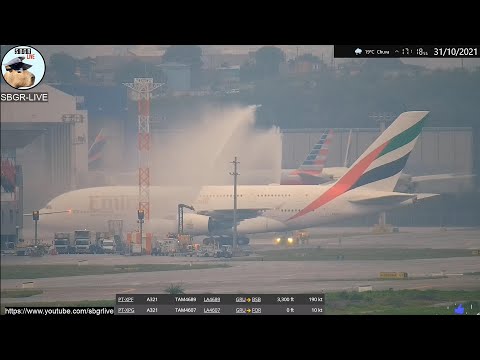 Veja como foi a VOLTA do A380 em Guarulhos(Pouso Completo) #1