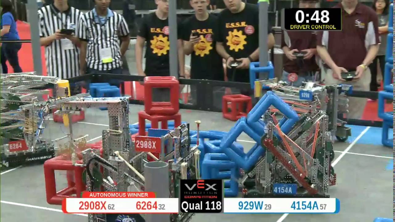 2015 VRC Math Q118 - 2908X 6264 vs 929W 4154A - 68 to 67 - VEX Worlds 2015 - Math Division
