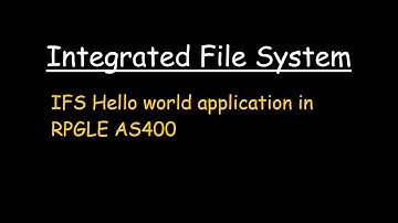 IFS Hello world application in RPGLE AS400