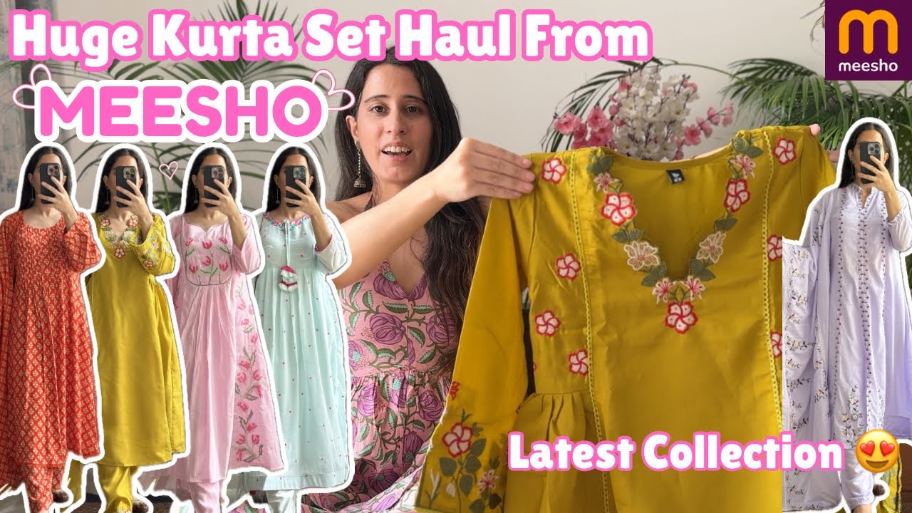Meesho Haul | *HUGE* Meesho Pastel Anarkali / A- Line Kurta Sets Haul 😍 | Pretty & Stylish | 