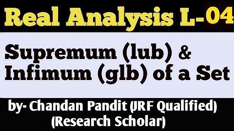 Supremum and Infimum of a Set | lub and glb of a Set |Real Analysis | Maths world