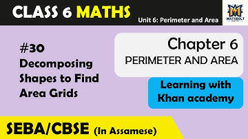 Unit 6 | #30 Decomposing Shapes to Find Area Grids | Perimeter and Area (Explained in Assamese)
