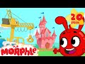 Morphle builds a Castle - Kids Construction Vehicles (Living Bulldozer, Crane)
