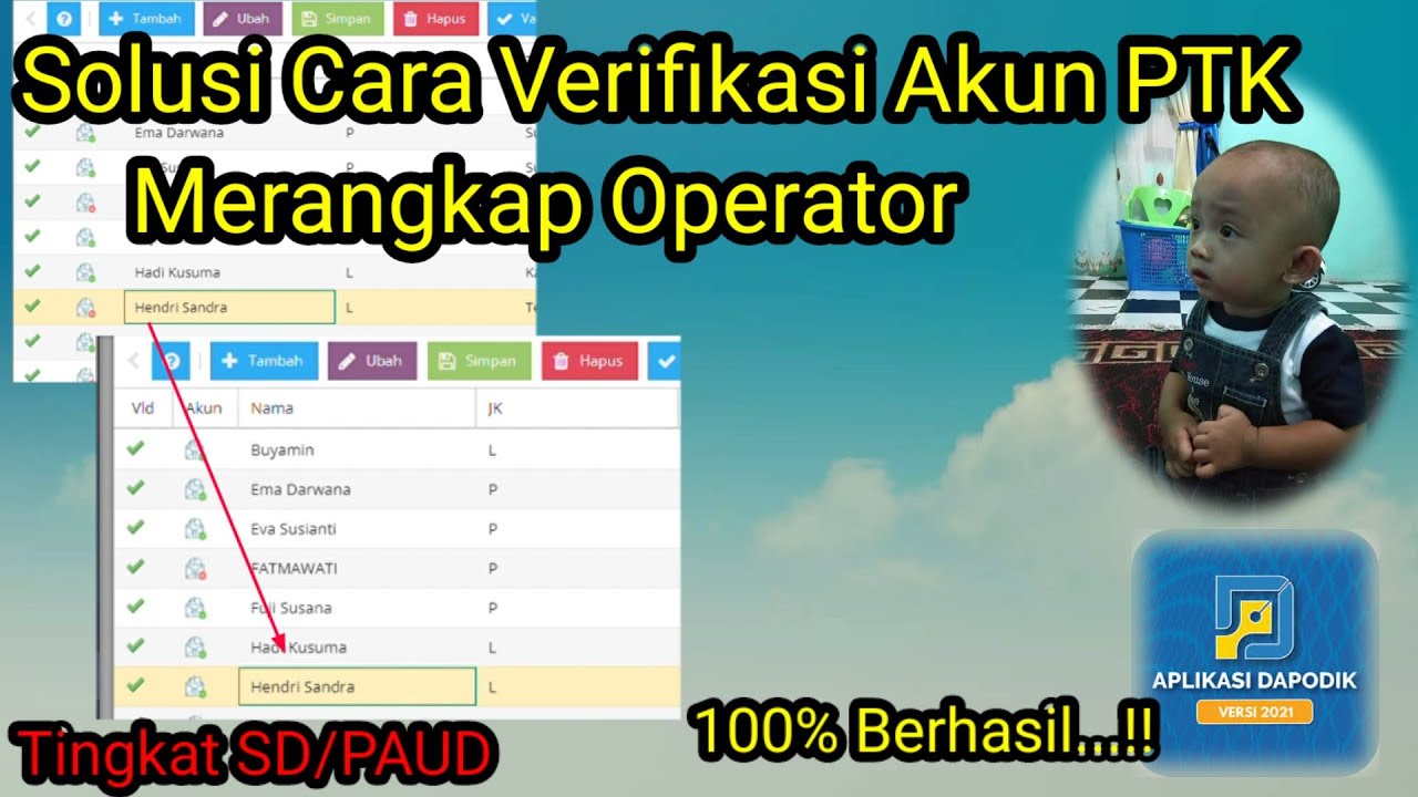 Cara Verifikasi Akun PTK Merangkap Operator Dapodik 2021 