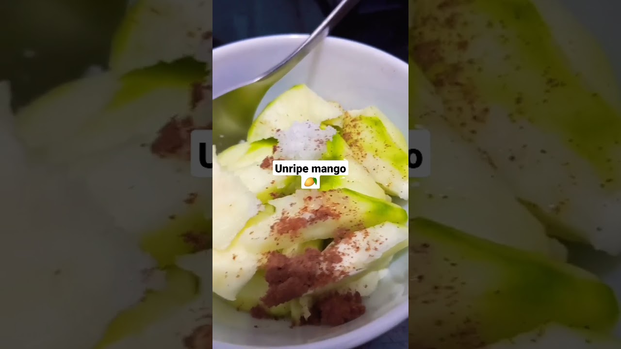 Unripe mango with chili powder 