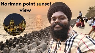 Sunset view #sunset #view #peace #freshair #stone #narimanpoint #mumbai 