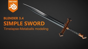 Blender 3.4 hardsurface modeling timelapse -Simple sword - Metaballs modeling