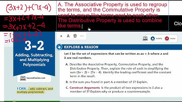 EnVision Algebra 2 Lesson 3-2: Adding, Subtracting, and Multiplying Polynomials - Explore & Reason