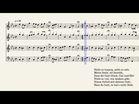 BWV 384 Bach J.S. Choral; Nicht so traurig, nicht so sehr, Recorder Quartet