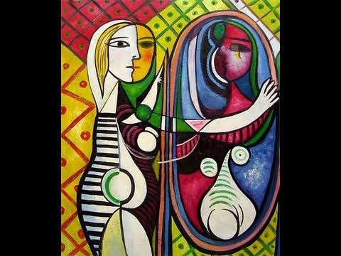 Réinterprétation de la Jeune fille devant le miroir de Picasso |  Collaboration emiliev - YouTube