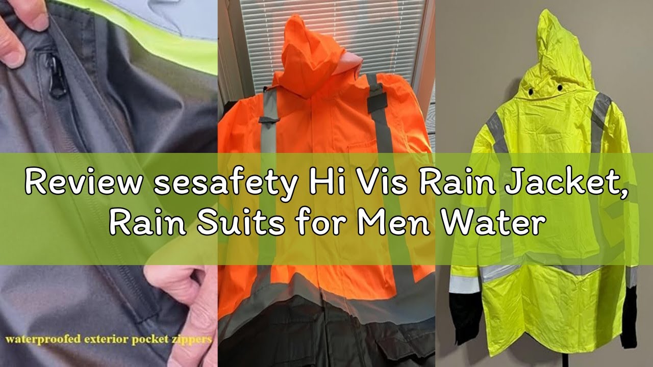 Review sesafety Hi Vis Rain Jacket, Rain Suits for Men Waterproof withBlack Bottom, Rain Coats for M