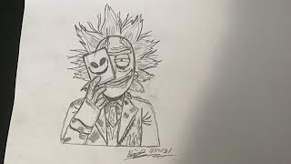 Time lapse drawing of RICK JOKER (RICK AND MORTY)