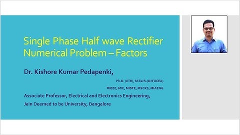 Single Phase Halfwave Rectifier - Numerical Problem 3