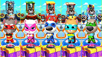 Talking Tom Hero Dash Walkthrough Gameplay - Discover all the Heroes - Tom Gameplay 2