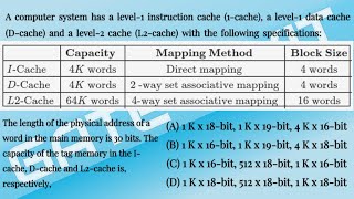 A computer system has a level-1 instruction cache (1-cache) a level-1 data cache  gate 2006