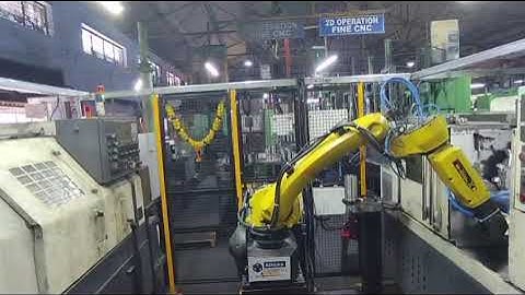 CNC Machine tending application with Fanuc Robot