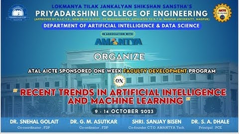 INAUGURATION CEREMONY  OF  RECENT TRENDS IN Artificial Intelligence and Machine learning.
