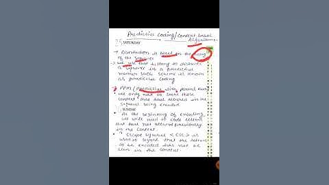 Data Compression Lecture 25 Predictive Coding/Context based Algorithm (PPM)