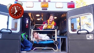 OVERNIGHT SURVIVAL CHALLENGE IN AMBULANCE!