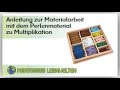 Anleitung zur Materialarbeit:  Perlenmaterial zur Multiplikation von Montessori