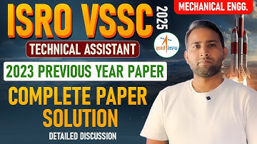 ISRO VSSC 2025 Technical Assistant | 2023 Previous year Paper Solution By Rahul Sir | ISRO VSSC 2025