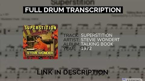 Superstition - Stevie Wonder | Drum Sheet Music