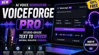 🎙️ VoiceForge Pro | AI Voice Generator 🔥 | Turn Text into Real Human-Like Voice | Hindi & English