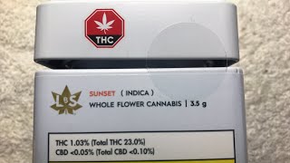 Back from Canna Cabana & Smoking on some Sunset 🌅 Indica (3.5g) 23% THC - 0.10% CBD 😱