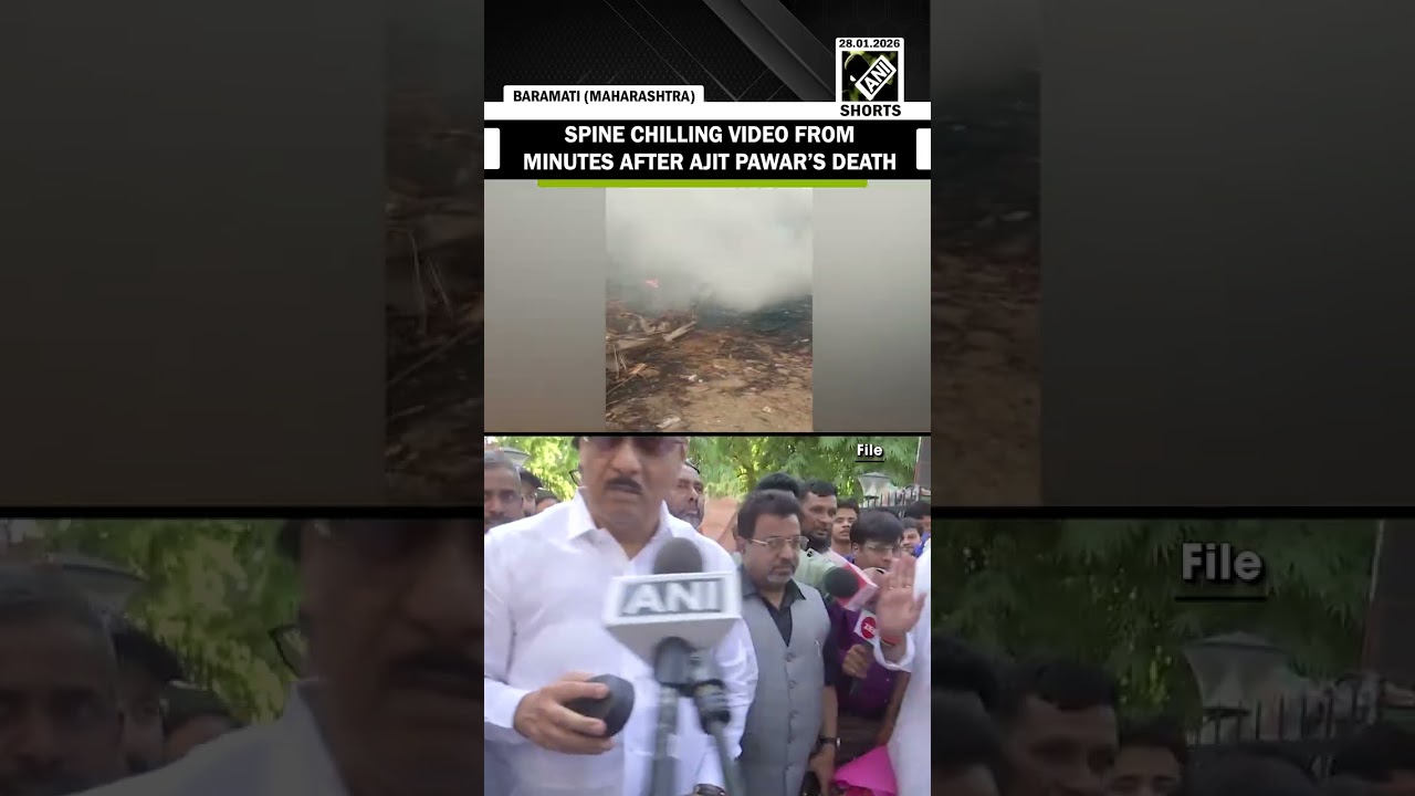 Video shows spine-chilling scenes minutes after Ajit Pawar’s death in Baramati plane crash