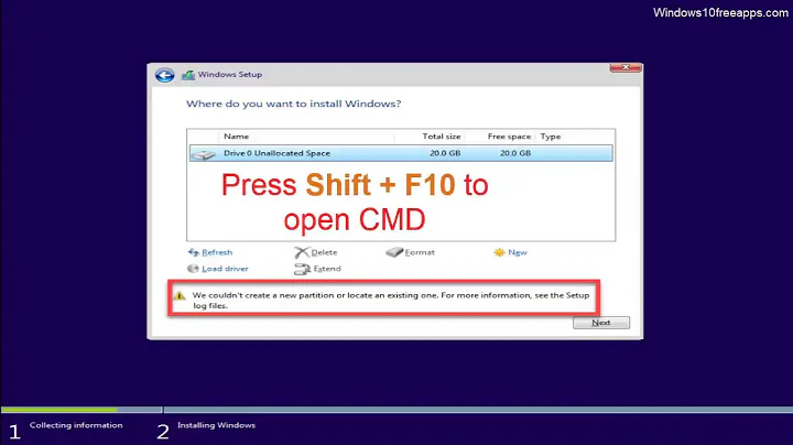 (Resolved) We Couldn’t Create A New Partition Or Locate An Existing One