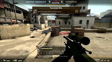 CSGO 1v3 AWP Clutch With A No Scope.