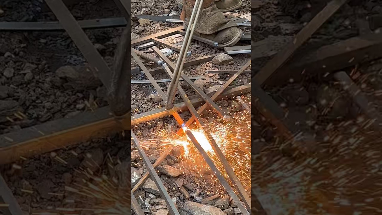 Torching steel for the foundry!! 