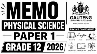 MEMO PHYSICAL SCIENCE PAPER 1 GRADE 12 2026 JUNE EXAMS GUATENG THUNDEREDUC MEMO PHYSICAL SCIENCE P.1