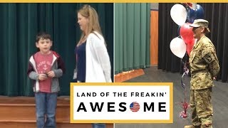 Apache Pilot Surprises Son At School