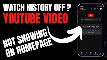 Fix Your Watch History is Off on Youtube | Homepage not Showing
