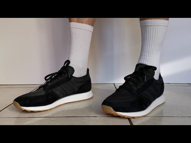 ADIDAS - FOREST GROVE BLACK RUNNING SNEAKER SEE BEFORE YOU BUY - YouTube