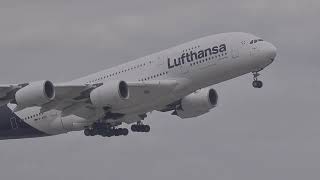 decolare si aterizare Airbus A380, picnic vizavi de aeroportul München Germania