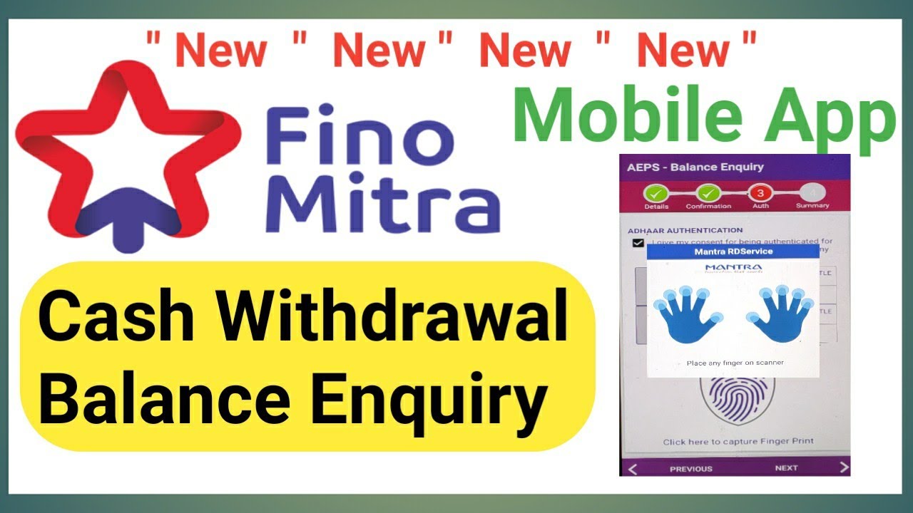 New Fino Mitra App Balance Enquiry & Cash Withdrawal From ...