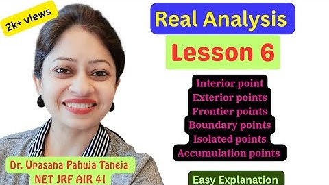 Interior point, exterior point, frontier point, boundary point, isolated and accumulation point